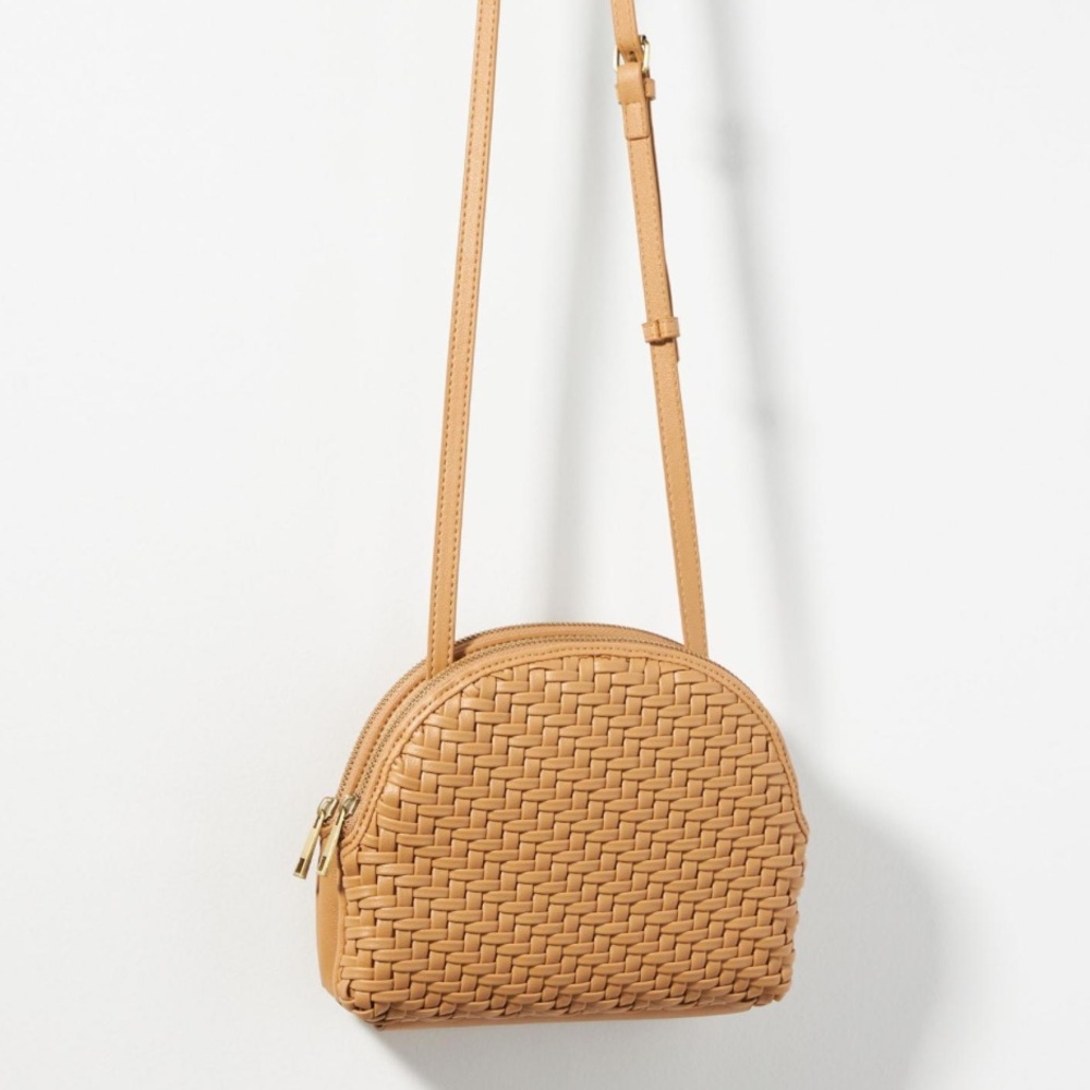 Woven Anthropologie Crossbody Bag | tan purse